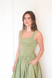alessia smocked drop waist dress