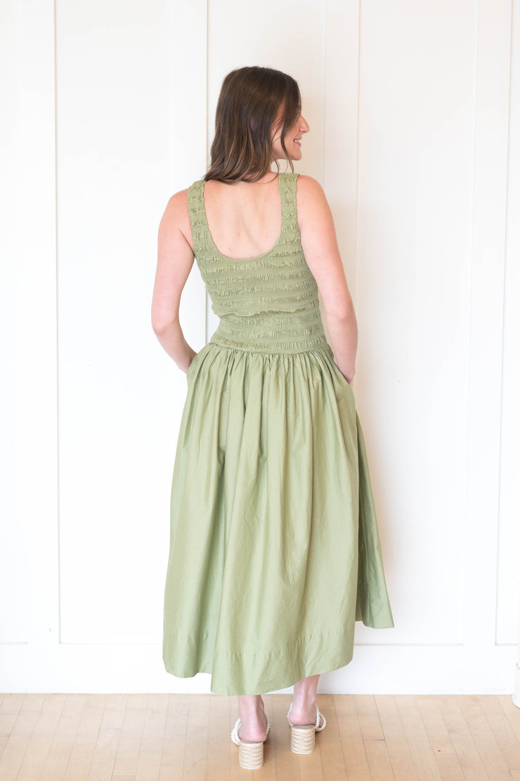 alessia smocked drop waist dress