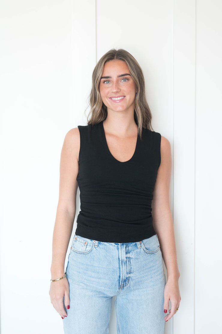 arlo double layer vneck tank
