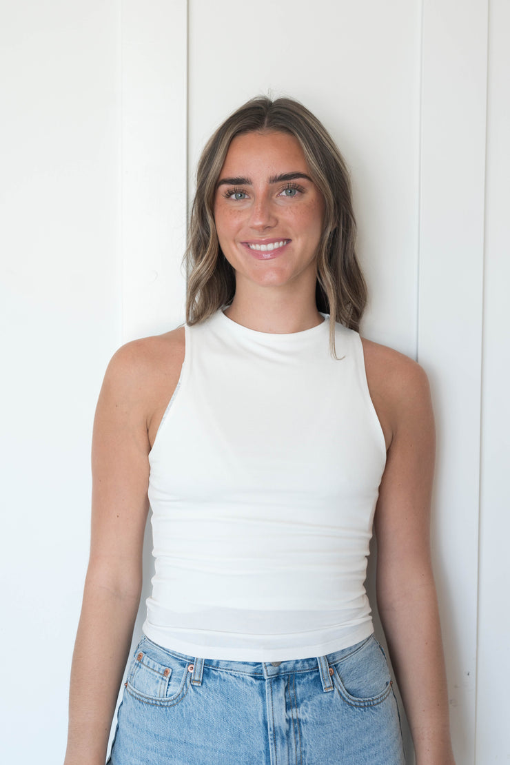 daphne high neck tank