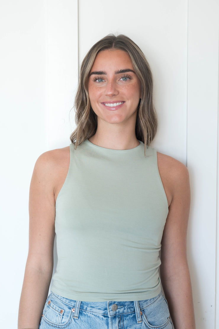daphne high neck tank