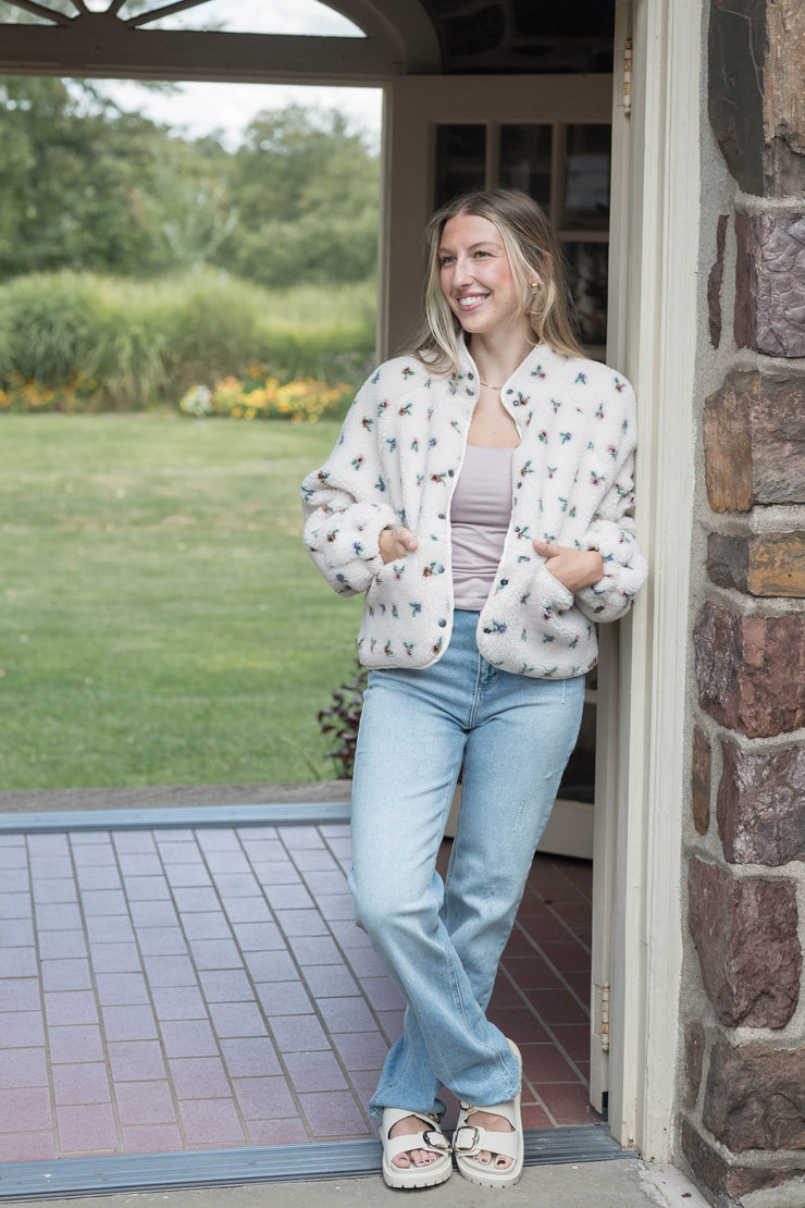 deeda floral fleece jacket