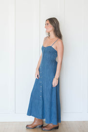 angel eyes denim midi dress