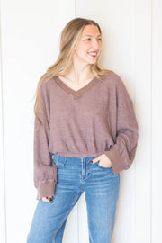 justina brushed thermal pullover