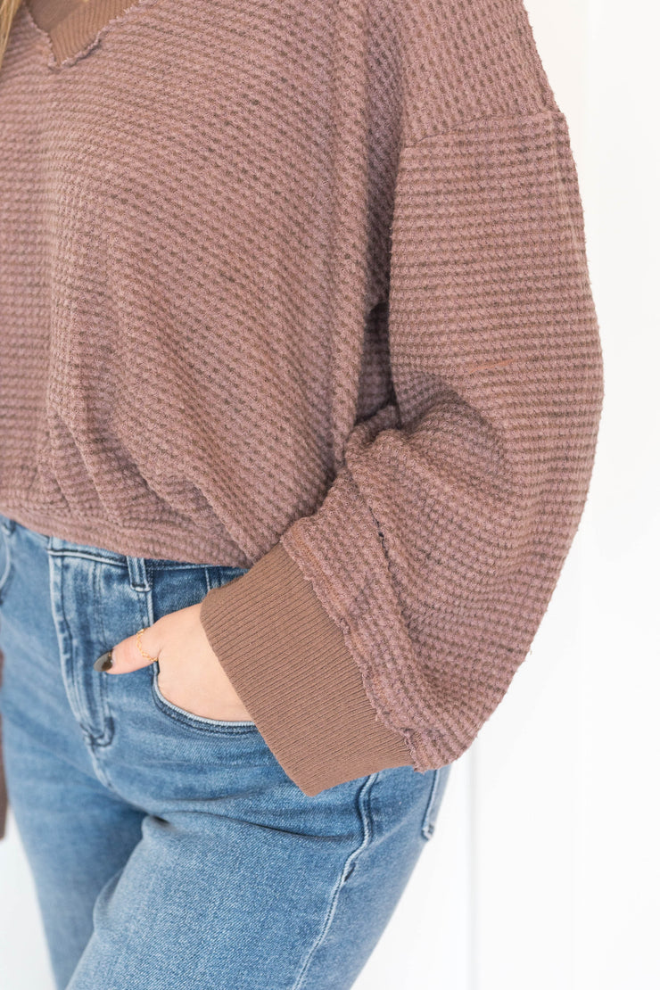 justina brushed thermal pullover