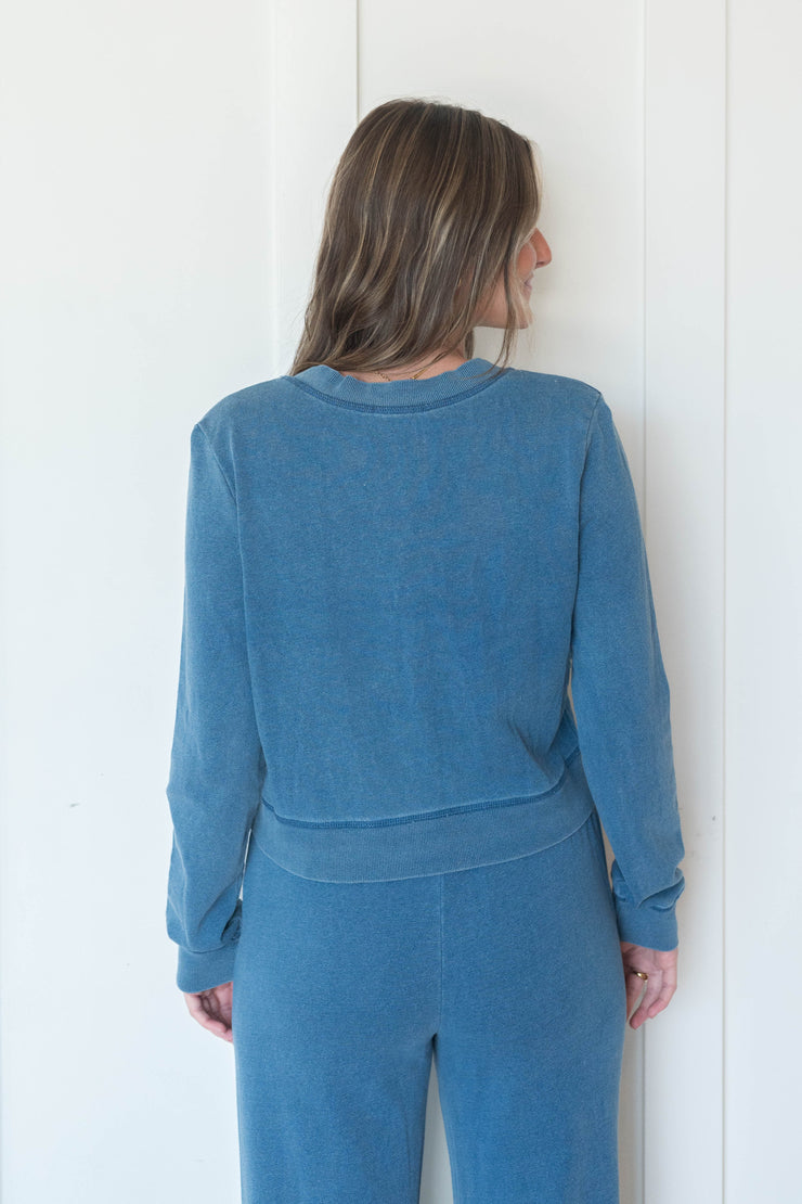 daily knit denim cardigan