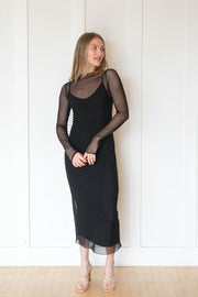 shibon layered mesh dress