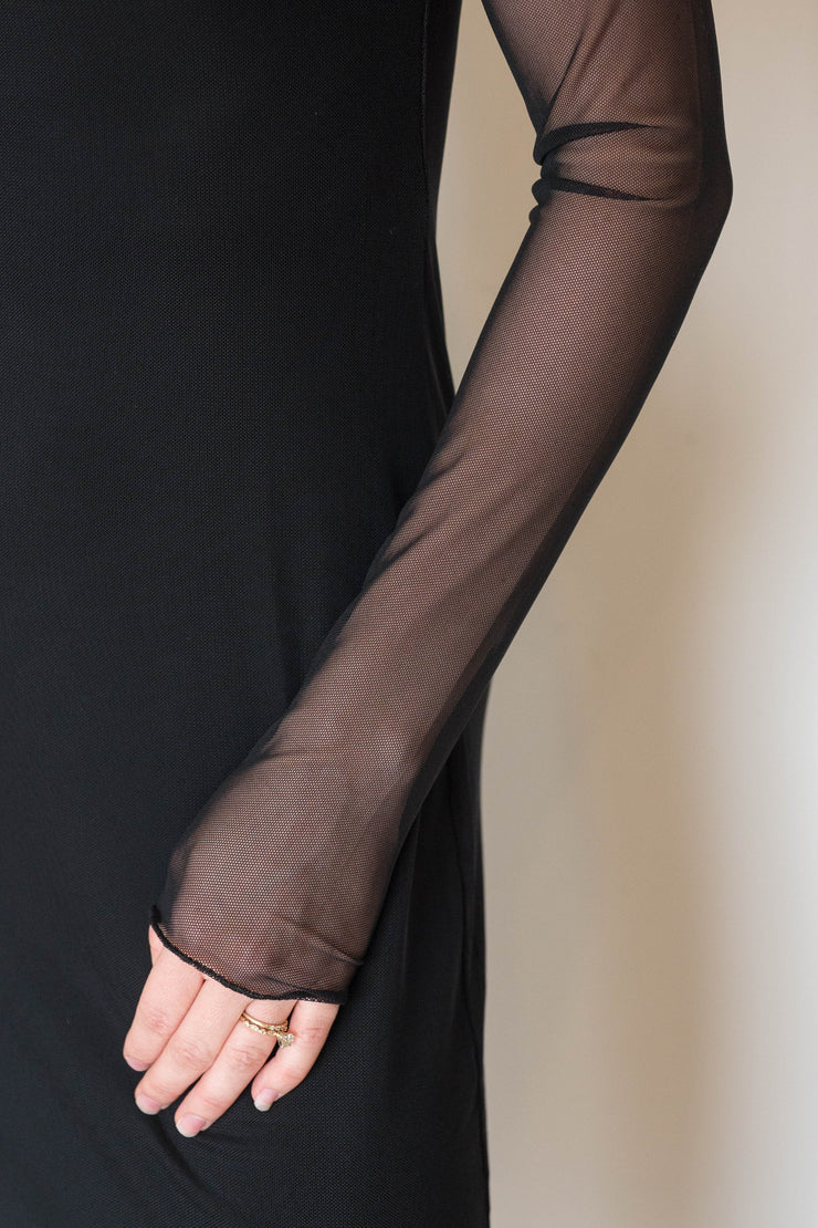 shibon layered mesh dress