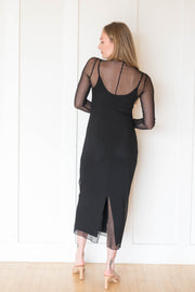 shibon layered mesh dress