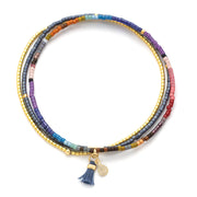 chromacolor miyuki bracelet trio | dark multi + gold