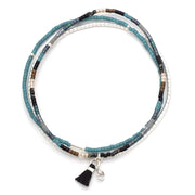 chromacolor miyuki bracelet trio | black multi + silver