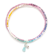 chromacolor miyuki bracelet trio | bright multi + silver