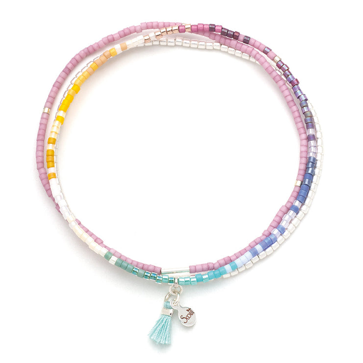 chromacolor miyuki bracelet trio | bright multi + silver