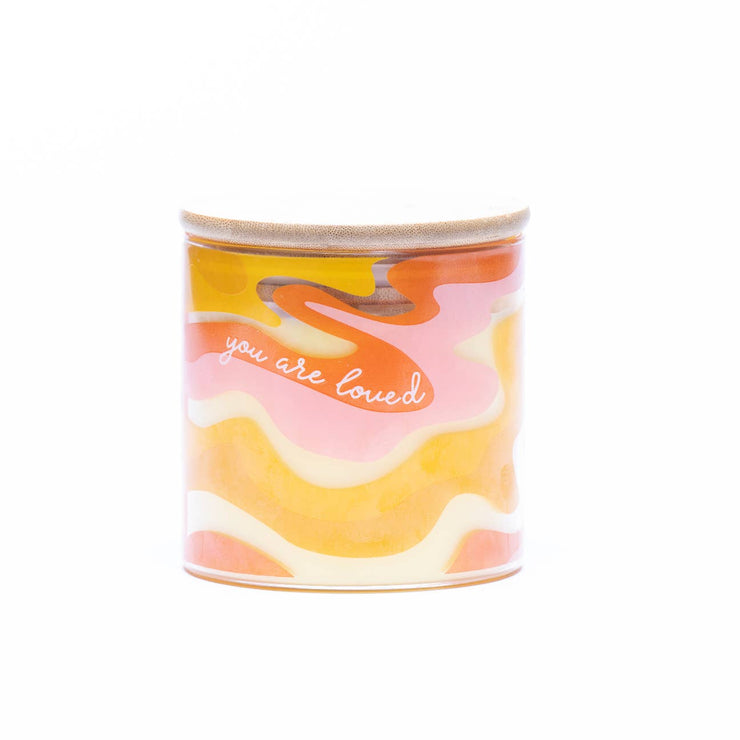 glass printed candle | you are loved