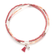 chromacolor miyuki bracelet trio | blush multi + silver
