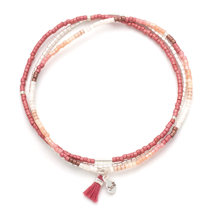 chromacolor miyuki bracelet trio | blush multi + silver