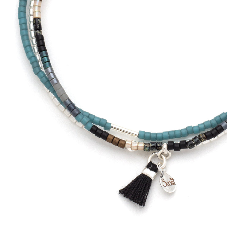 chromacolor miyuki bracelet trio | black multi + silver