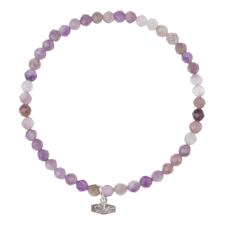 mini faceted stone stacking bracelet