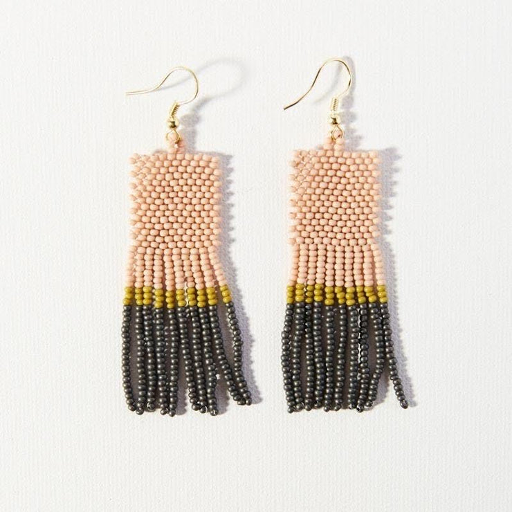 color block fringe earring