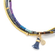 chromacolor miyuki bracelet trio | dark multi + gold