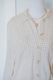 morning coffee plaid button up