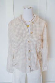 morning coffee plaid button up