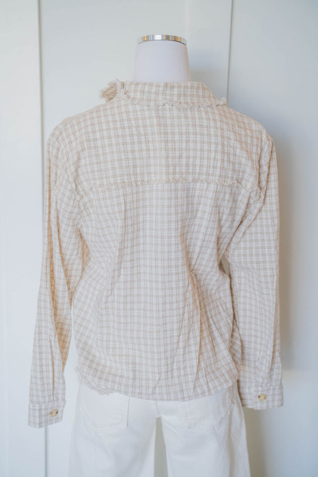 morning coffee plaid button up