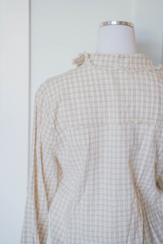 morning coffee plaid button up