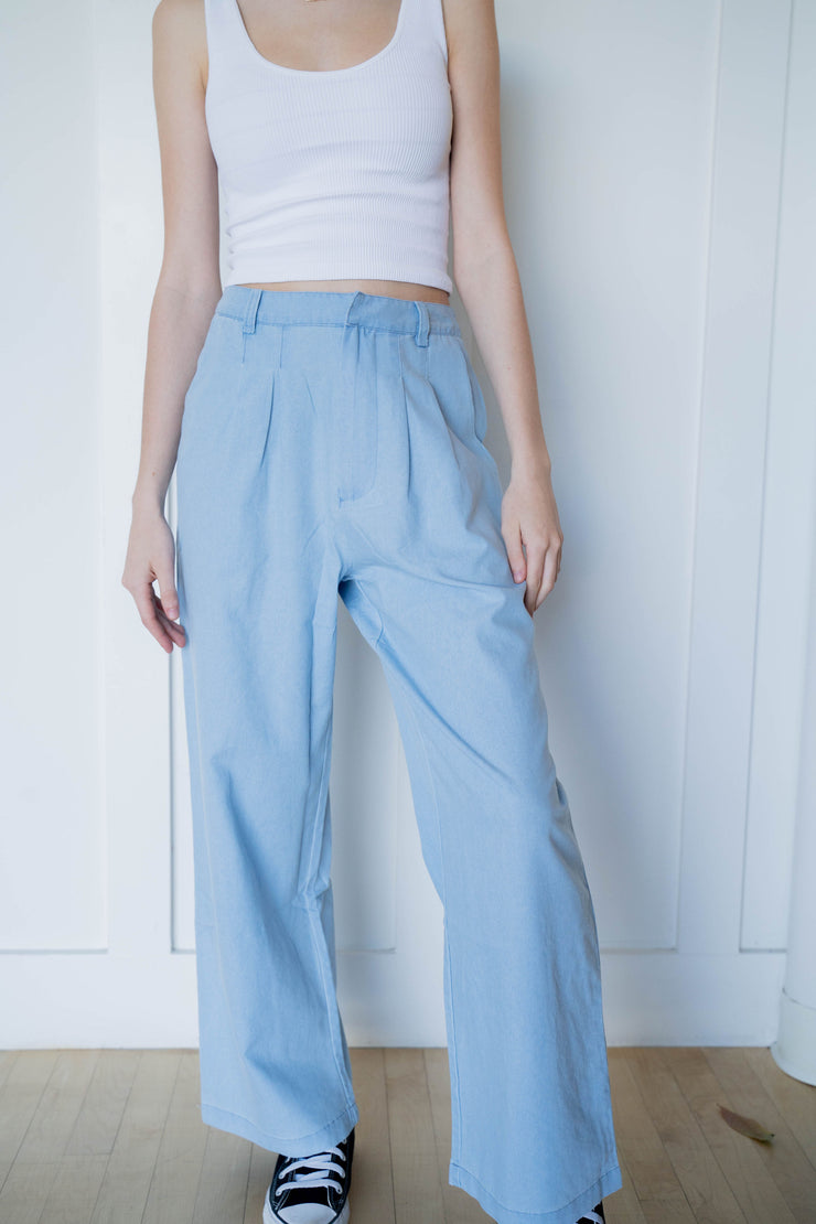 vintage blues pleated pants