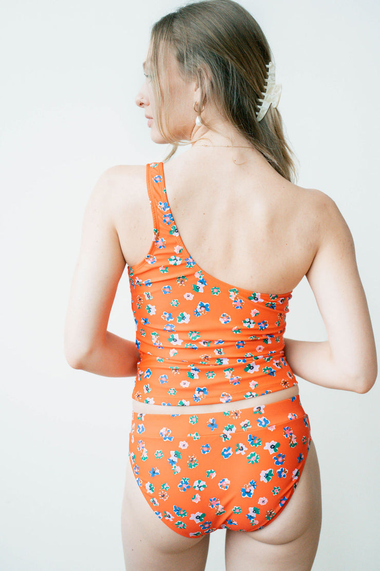 the troy one shoulder swim top