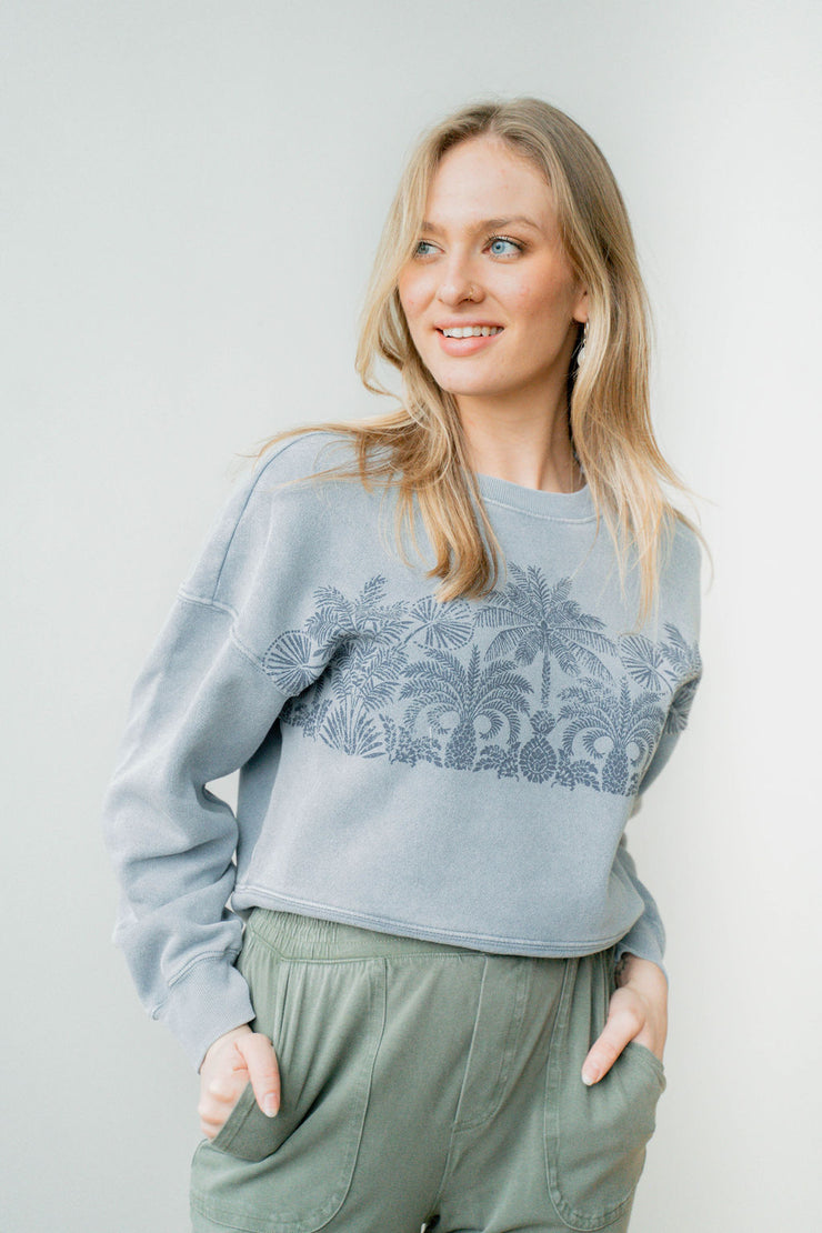 palm cityscape pullover