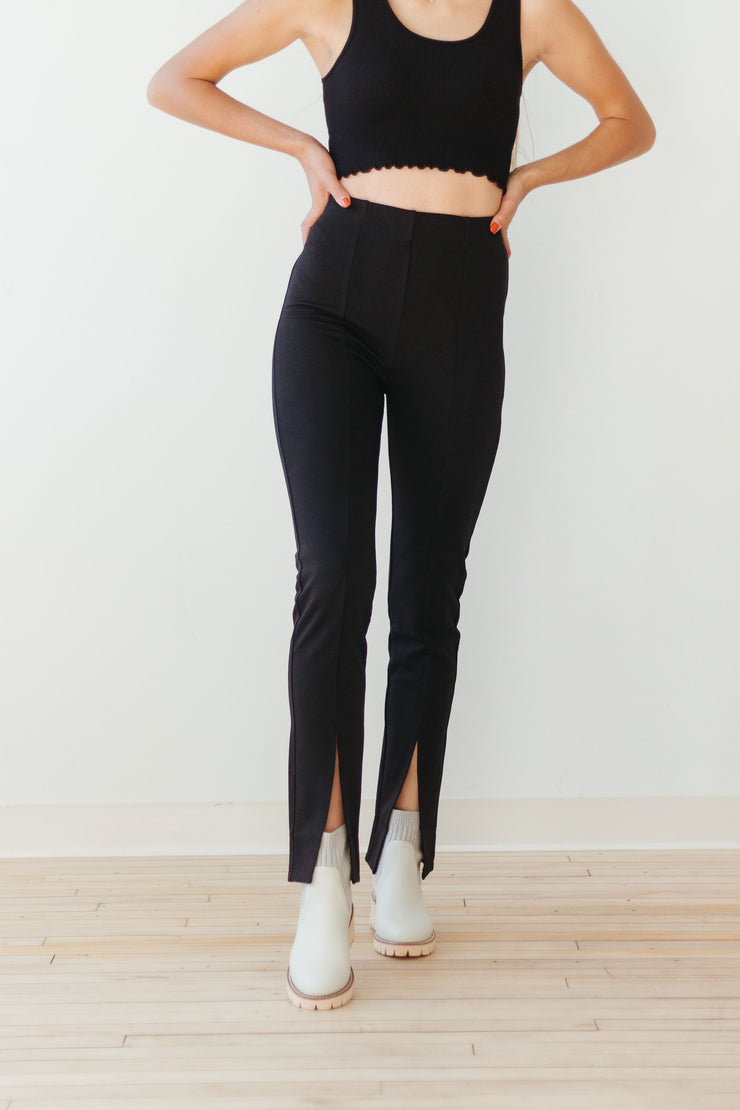 round about front slit flare pants
