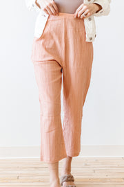 pink skies textured trousers