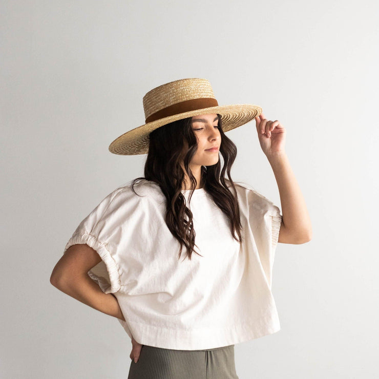 capri medium natural boater hat