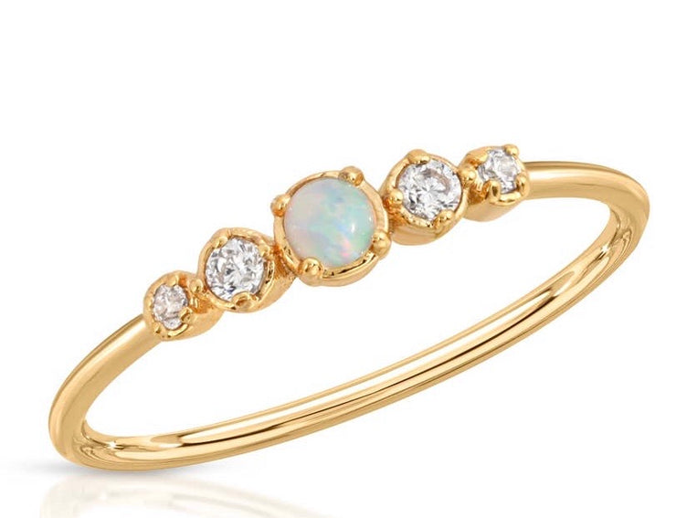 cz opal stacking ring