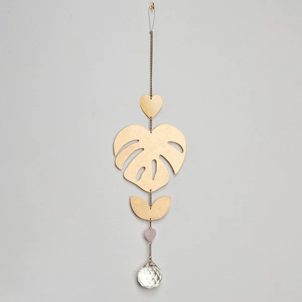 monstera leaf suncatcher