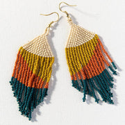 ombre fringe seed bead earrings